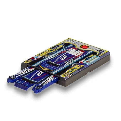FLAT 2 FAST Original Stunt Card Racer – Flat Car Racer and Pocket Size Racecar Launcher with Built-in Button for Stunt Launching and Racing – Compact – Blue thumbnail 6