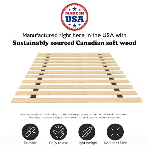 Mayton, 0.68-Inch Horizontal Wooden Bunkie Board/Bed Slats, Enhance Mattress Support, Twin XL(39"), Beige thumbnail 5