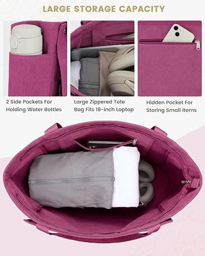 Gonex Yoga Mat Bag, Yoga Gym Bag Tote Bag with Multi Pockets For Women Men, Canvas Yoga Mat Carrier Take in Out Mat Easily For Pilates Travel Workout Office thumbnail 3