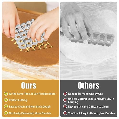 Tinoaly Heart Cookie Cutter, 25 Cavity Small Heart Shaped Cracker Cutter Stainless Steel Biscuit Molds for Baking Dessert Making Tool for Home Cake Shop Restaurants, 1.14x1.06 Inch per Size thumbnail 4