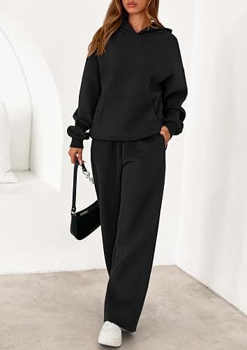 PRETTYGARDEN Womens Sweatuits 2 Piece Fall Clothing Matching Lounge Sets | Oversized Hoodies, Wide Leg Sweatpants, Pocket, Workout Sweat Sets, Casual Tracksuit, Comfy Airport Travel Fall Outfits thumbnail 7
