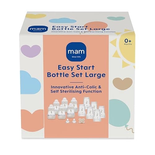 MAM Easy Start Anti-Colic Bottle Starter Set | Includes Components for 6X Bottles & MAM Original Start 0-2 Month Soother | Baby Gift Set of Newborn Essentials | Large (Various Designs) thumbnail 2