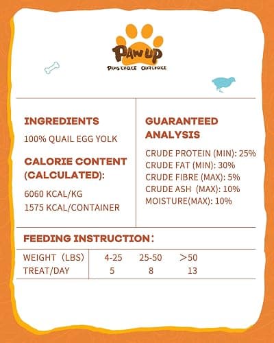 PAWUP Freeze Dried Cat & Dog Treats, Natural Quail Egg Yolk, Single Ingredient, High-Protein Pet Snacks for Skin & Coat Health, No Artificial Additives, 9.2 oz thumbnail 8