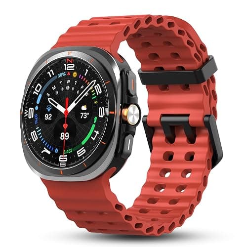 Rugged Band Compatible with Samsung Galaxy Watch Ultra 47mm Smartwatch (2025/2024), No Gap Breathable Soft Silicone Sport Strap for Galaxy Watch Ultra Bands Men Women - Image 1