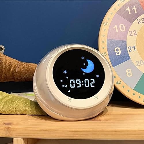 I.CODE Sun & Moon Rise Kids Alarm Clock, Children's Sleep Trainer ,Sleep Sound Machine, Wake Up Light & Night Light ,Teach Kids Day & Night thumbnail 7