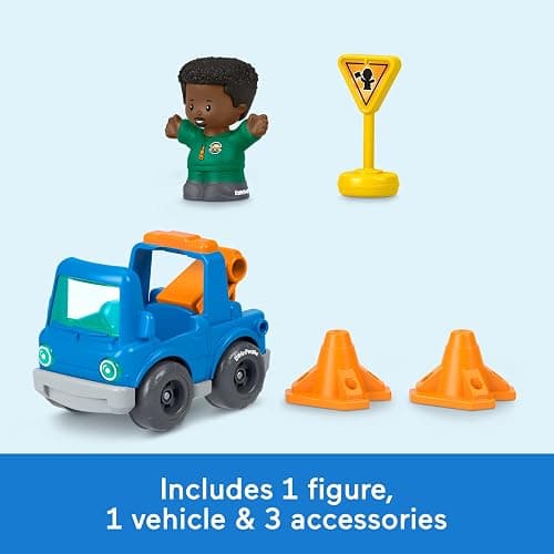 Fisher-Price Little People Roadside Tow & Go Figure & Vehicle Set | 5 Pieces, Rescue Pretend Play, Toddlers & Preschool Kids Ages 1+ Years thumbnail 6