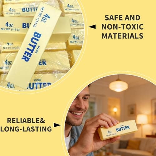 Butter Squishy, Soft Cheese Squishys Stress Relief Block,Squeeze Cheese Stress Toy, Portable Decompression Sensory Toy, Anxiety Relief Fidget Toy for Kids Adults Office Home (2PCS) thumbnail 7