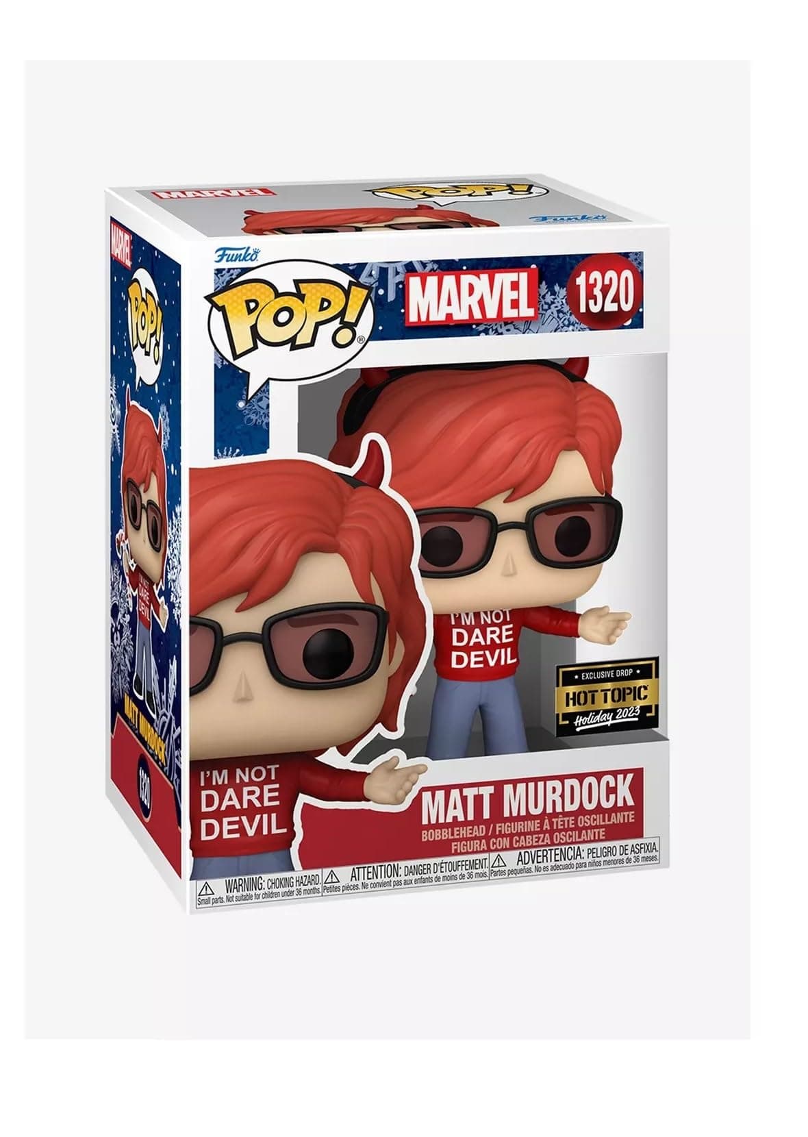 FUNKO POP Marvel Daredevil Matt Murdock Vinyl Bobble-Head Pop! Exclusive 1320 Holiday 2023 thumbnail 2
