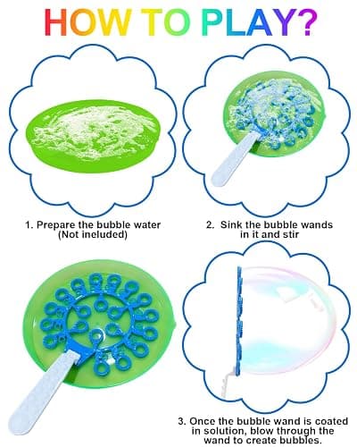 UniStylar Giant Bubble Wands, Big Bubble Wand Set with Tray Bulk, Funny Large Bubble Maker for Kids Adults Summer Huge Outdoor Activities Toys Birthday Party Favors Toddlers, 26 Pcs thumbnail 7