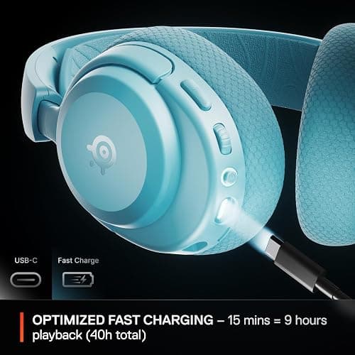 SteelSeries Arctis Nova 3P Wireless Multi-Platform Gaming Headset — Mobile App Control — 40 HR Battery — Neodymium Magnetic Drivers — 2.4GHz/Bluetooth — PS5, PS4, PC, Switch, Mobile — Aqua thumbnail 4