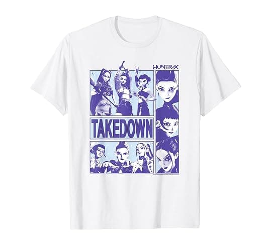 Kpop Demon Hunters Halloween Huntrix Takedown Panel Poster T-Shirt - Image 1