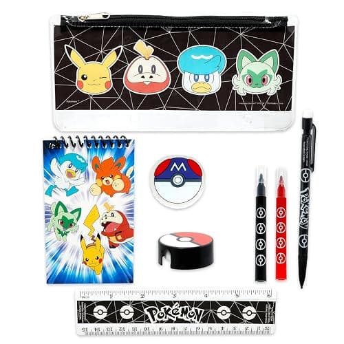 Pokemon Back to School Set for Kids - 11 Piece Bundle with Pikachu Folders, Notebook, Pencils, Bookmark, Stickers, and More | Nintendo School Supplies thumbnail 2