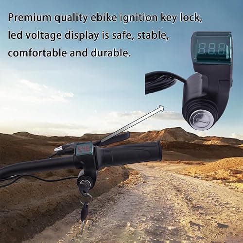 Universal 12V-96V Anti-Theft Ebike Key Ignition LED Voltmeter Key Switch | Fits 7/8" (22mm) Handlebar, Digital Voltage Display Battery Monitor, Simple 3-Pin Wiring, Key Ignition for Ebike E-Scooter thumbnail 5
