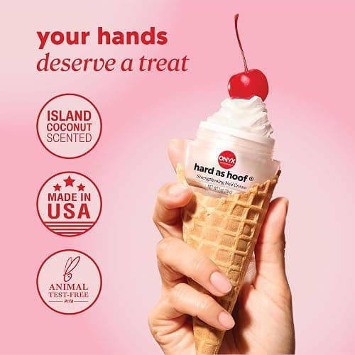 Onyx Professional Hard as Hoof Nail Strengthening Cream, Island Coconut 1oz | Made in USA, Nail Growth and Conditioning Cuticle Cream Stops Splits, Chips, Cracks & Strengthens Nails thumbnail 5