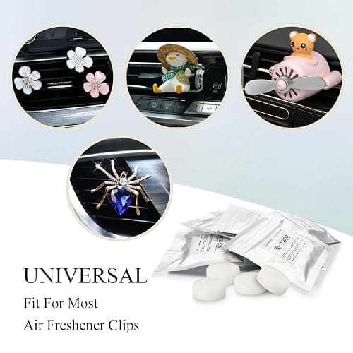 ORIESSE 32pcs Vanilla Car Air Freshener Vent Clips Refill Fragrance Tablets | 8 Pack 1.7cm/0.7inches Diameters Sweet Vanilla Scented Pads for Car Scents thumbnail 6