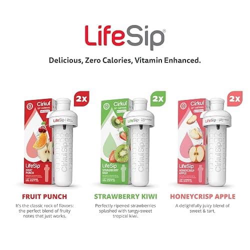 Cirkul LifeSip B-Vitamins Flavor Water Variety Pack, Makes 36 Drinks, No Sugar, Zero Calorie Drink Mix, (2 Fruit Punch, 2 Strawberry Kiwi, 2 Honeycrisp Apple) thumbnail 3