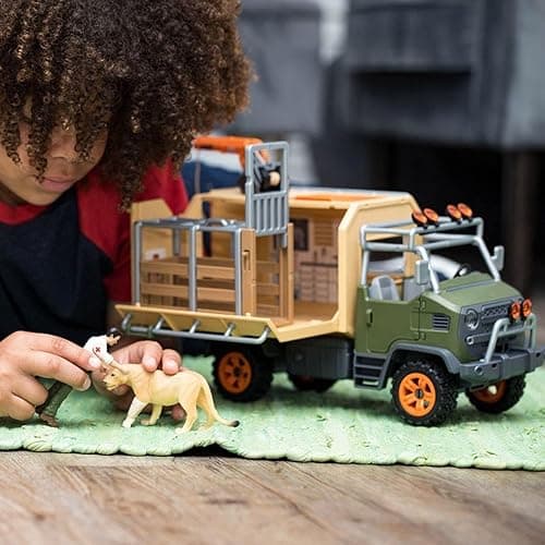Schleich Wild Life - 45 PC Animal Rescue Toy Truck Playset - With Ranger Tom Action Figure, Lion and Meerkat Figures - Screen-Free Safari Adventure Play Set - Wild Animal Toys for Kids Ages 3+ | 42475 thumbnail 2