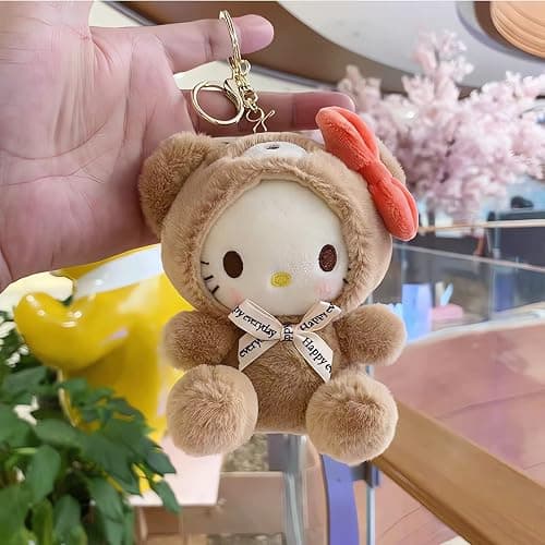 Sicpfuj Cute Plush Keychain for Women Girls, 5" Lovely Keychain Decorative Accessories, Purse Bag Backpack Charm thumbnail 3