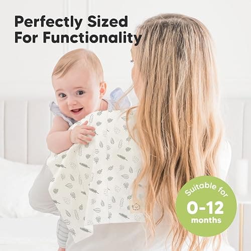 Organic Burp Cloths Baby Boy, Girl - 6-Pack Large 100% Cotton Burping Cloths for Babies, Spit Up Rags, Super Absorbent, Ultra Soft Newborn Rag, Gender Neutral, Machine Washable, Durable (Wilderness) thumbnail 5