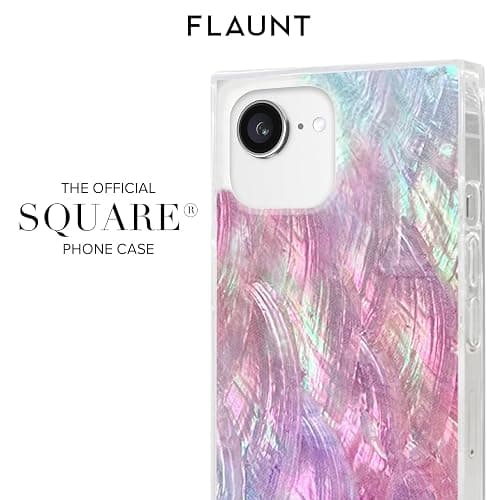 Flaunt Official Square Protective Case - Compatible with iPhone 17e/16e/15/14/13 - Compatible with MagSafe & Wireless Charging - Drop-Tested & Shockproof - (Pink Mother of Pearl) thumbnail 9