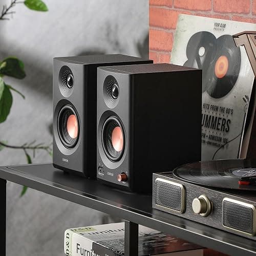 Edifier MR3 Powered Studio Monitor Speakers, Hi-Res Audio Certified Bluetooth V5.4 Active Bookshelf Loudspeakers, 2.0 Computer Speaker with Headphone Output RCA AUX Balanced TRS Input - Black (Pair) thumbnail 7