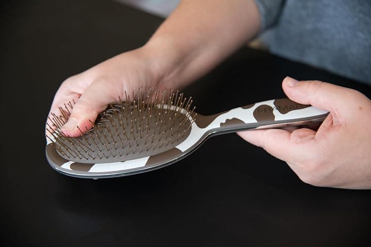 FRAMAR Cow Print Hair Brush Detangler, Detangling Hairbrush For Women, Wet Hair Brush For Girls, Hair Detangler Brush, Wet Hairbrush, Hairbrushes, Girls Hairbrush Detangler, Reduces Frizz – Cow Print thumbnail 5