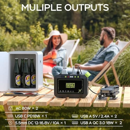 MARBERO Portable Power Station 88Wh Camping Lithium Battery Solar Generator Fast Charging with AC Outlet 120W Peak Power Bank(Solar Panel Optional) for Home Backup Outdoor Emergency RV Van Hunting thumbnail 3