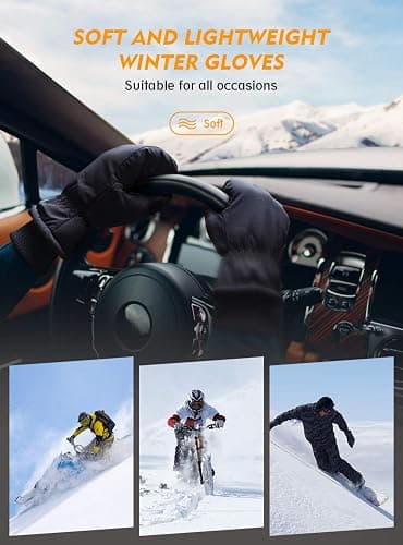 TRENDOUX Winter Gloves for Men Warm: 3M Thinsulate -20℉ Windproof Waterproof Ski Women Glove with Touchscreen Thermal Lining Anti-Slip for Work Cycling Motorcycle Snowboarding thumbnail 6