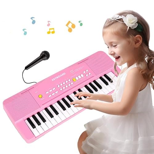 37 Keys Kid Toddler Toy Piano Keyboard Electric Pianos with Microphone - Image 1
