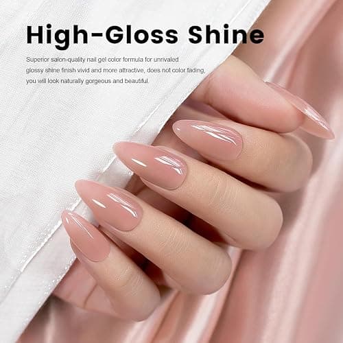 RARJSM Rubber Base Coat Gel Polish Nude Dirty Pink Skin Tone Rubber Base Gel for Nails Natural Nude Color French Manicure Extend Gel Soak Off Curing Requires Single Bottle 15ml Salon Home DIY Use thumbnail 2