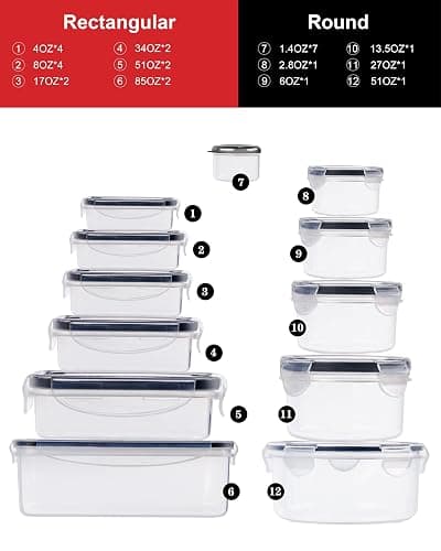 FOOYOO 56 Pcs Large Food Storage Containers Set with Lids, Airtight Plastic Containers for Pantry & Kitchen Organization, BPA-Free, Leak-Proof thumbnail 2