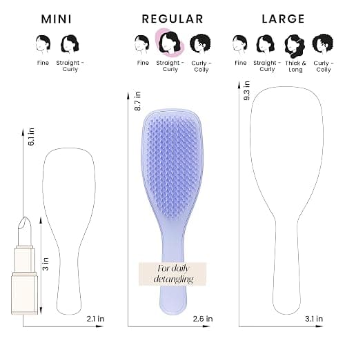 Tangle Teezer Ultimate Detangler Brush for Wet & Dry Hair, Eliminates Knots & Reduces Breakage for All Hair Types, Sweet Lavender thumbnail 7