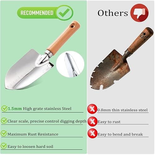 Garden Tool Set 11-Piece Heavy Duty Gardening Hand Tools - Rust-Resistant Stainless Steel with Durable Stylish Garden Tools Organizer Tote Bag | Ideal Gardening Gift for Women & Garden Enthusiasts thumbnail 6