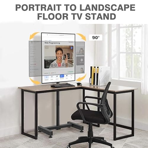 TVON TV Floor Stand for 13-50 inch LCD LED Flat/Curved Panel Screen TVs up to 44 lbs, Height Adjustable TV Stand Mount with VESA 200x200, Portable TV Stand for Bedroom, Dorm Room, Office thumbnail 2