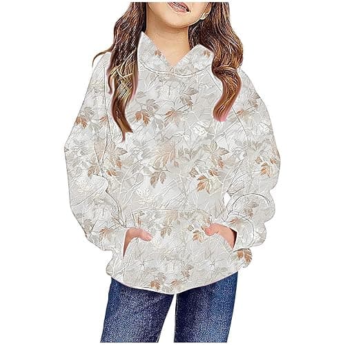 BXJX Camo Hoodies for Teen Girls Long Sleeve Oversized Sweatshirts Camouflage Print Tops Trendy Tween Girl Winter Outfits thumbnail 3