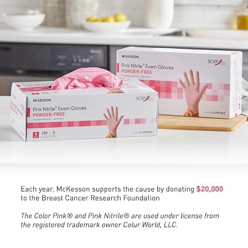 McKesson Pink Nitrile Disposable Nitrile Exam Glove Standard Cuff Length thumbnail 3