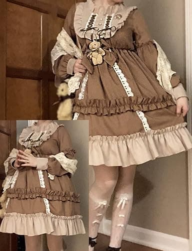Adove Kawaii Lolita Dress for Women Long Sleeve Lolita Dresses for Teen Girls thumbnail 5