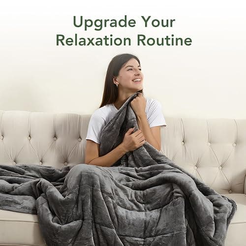 Sivio Sherpa Fleece Weighted Blanket for Adult, 15 lbs Heavy Fuzzy Throw Blanket with Soft Plush Flannel, Reversible Twin-Size Super Soft Extra Warm Cozy Fluffy Blanket, 48x72 Inches Dual Sided Grey thumbnail 6