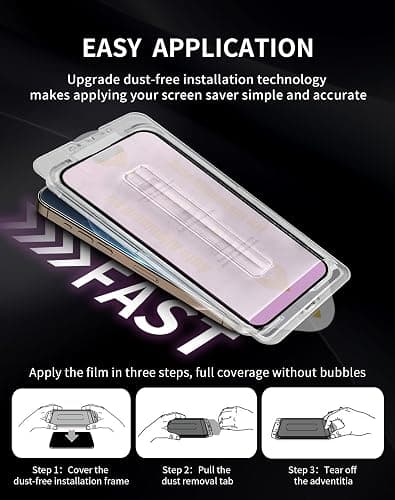 2 Pack Gradient for iPhone 14 Pro Max Privacy Screen Protector for iPhone14ProMax 6.7inch Tempered Glass [Auto-Installation] Anti Spy Anti Blue Light Eye Protection HD Clear Anti-Scratch No Bubble thumbnail 5
