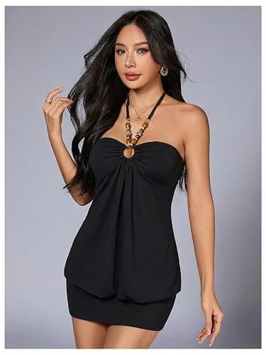 Verdusa Women's Leopard Halter Mini Dress Y2k Western Bodycon Dresses Club Outfits thumbnail 7