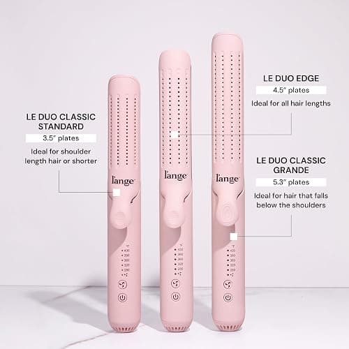 L'ANGE HAIR Le Duo Edge 360° Airflow Titanium Styler Blush | 2-in-1 Flat Iron Straightener & Curling Iron | 1” Wide Titanium Plates with Rounded Corners & Softly Beveled Edges (Blush) thumbnail 5