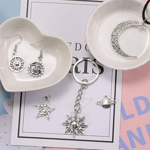 Weyuley 100g Mixed Antique Silver Sun Star Moon Charms Pendants DIY Bracelets Necklace Jewelry Making Craft Wholesale (A469) thumbnail 6