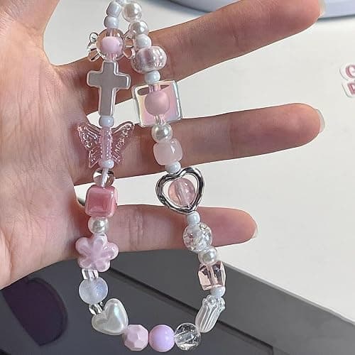 Tyadorw Cute Phone Charms Aesthetic Punk Cross Butterfly Beaded Phone Strap Y2K Cell Phone Charms Cute Accessories for Phone Bag Keychain Camera Pendants thumbnail 4