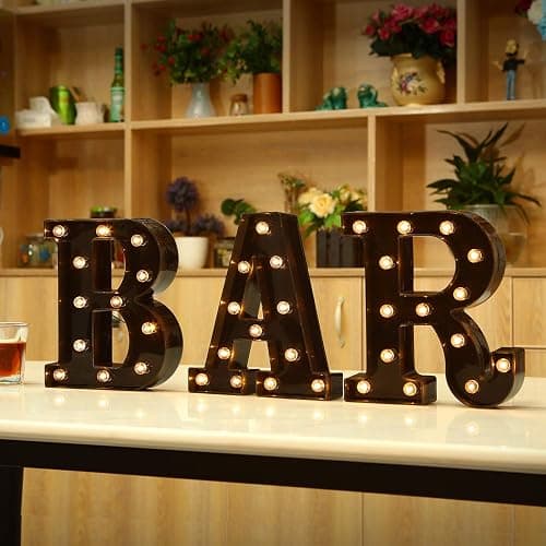 Newly Design Led Letters Numbers Lights 26 Alphabet & Arabic Numerals 0-9 Black Decorative Marquee Lamps for Events Wedding Party Birthday Home Bar(Cool Black X) thumbnail 3