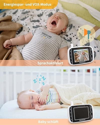 HelloBaby Baby Monitor,Upgrade Baby Monitor with Camera and Night Vision,No Wifi,355°/120° Remote Pan Tilt Camera 2x Zoom, ECO Mode,2-way talk,Up to 1000ft,Temperature thumbnail 8