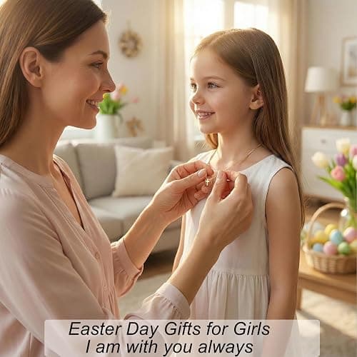 Easter Basket Stuffer Cross Necklace for Women Girls, Dainty 14K Gold Silver Plated Cross Choker Jewelry Non Tarnish Waterproof Cute Simple Small Necklace Christian Baptism Religious Faith Jewelry Gifts thumbnail 5