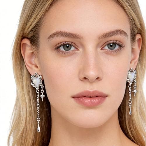 SMXYANCHT 12 Pairs Y2k Dangle Hoop Earrings for Men Women Punk Goth Gothic Tassel Chain Drop Star Moon Spike Stud Huggie Earrings Gift Korean Music Emo Alt Jewelry thumbnail 7