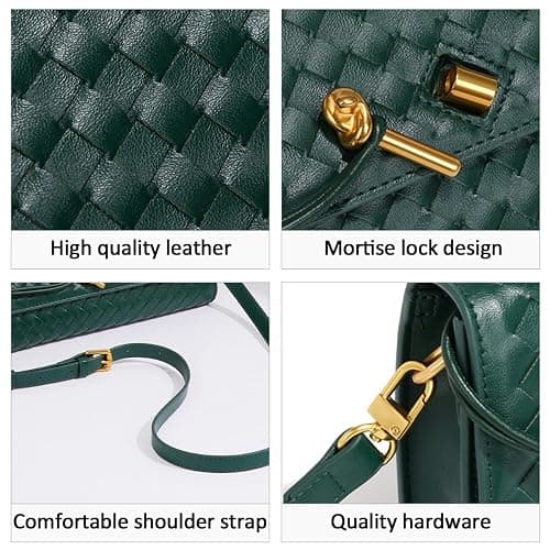 JYG Woven Handbag for Women Fashion Evening Shoulder Bag PU Leather Handmade Clutch Purse Casual Crossbody Bags 2024 thumbnail 3