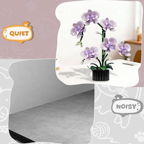 Phalaenopsis Orchid Flower Building Block Set,Compatible with Lego Flower Featuring Printed Floral Patterns on The Blocks' Petals, Ideal for Tabletop displays and as a Gift (Purple，619PCS) thumbnail 6