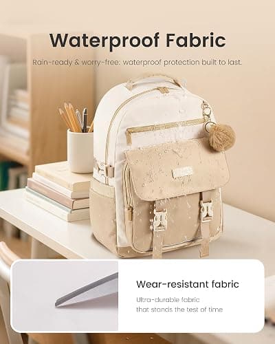 LOVEVOOK School Backpack for Teen Girls, 14-18 Casual Large Capacity Student Laptop Backpack with Pencil Case, 15.6 Inch Bookbag for College, Middle & High School, Gift for Girls thumbnail 6